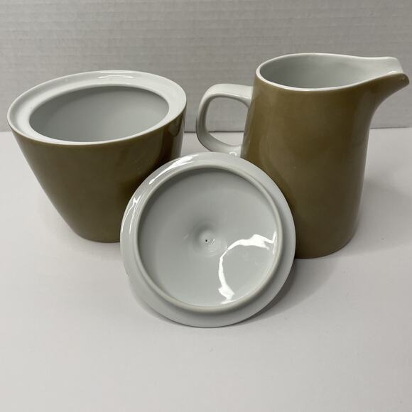 MIKASA Elite Sandlewood Creamer Pitcher & Sugar Bowl w/ Lid (Taupe Brown) - Picture 7 of 7